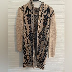 Southwest Open Hooded Sweater Cardigan/Shrug